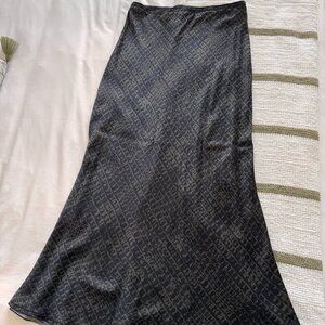 Zara Satin Flowing Printed Midi Skirt